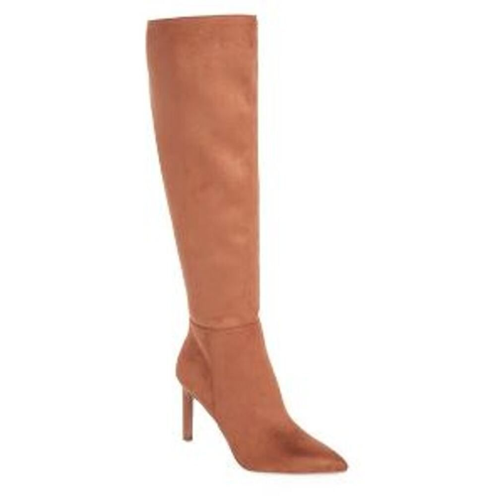 OPEN EDIT NORDSTROM Women's Barbara Tall Pointed Toe Boot In Tan Mocha 7.5 NWOB